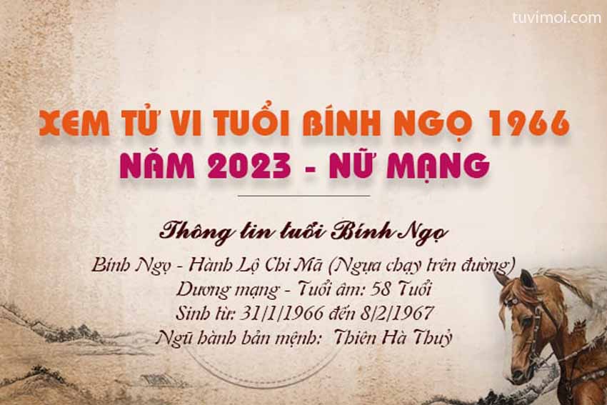 Tử vi tuổi Bính Ngọ 1966 nữ mạng năm 2023 Tử Vi Mới